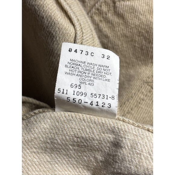Vintage 90s Levis 550 Red Tab Tan Jeans Relaxed Fit USA Made 36W 32L, Real 36x32 - Picture 9 of 9